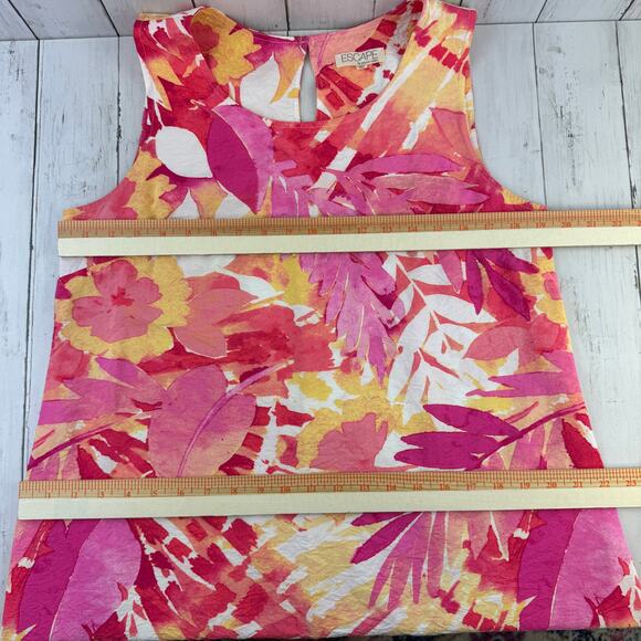 Escape by Habitat Guava Tropical Pink Sleeveless Tank Shift Dress Size Medium - Picture 9 of 12